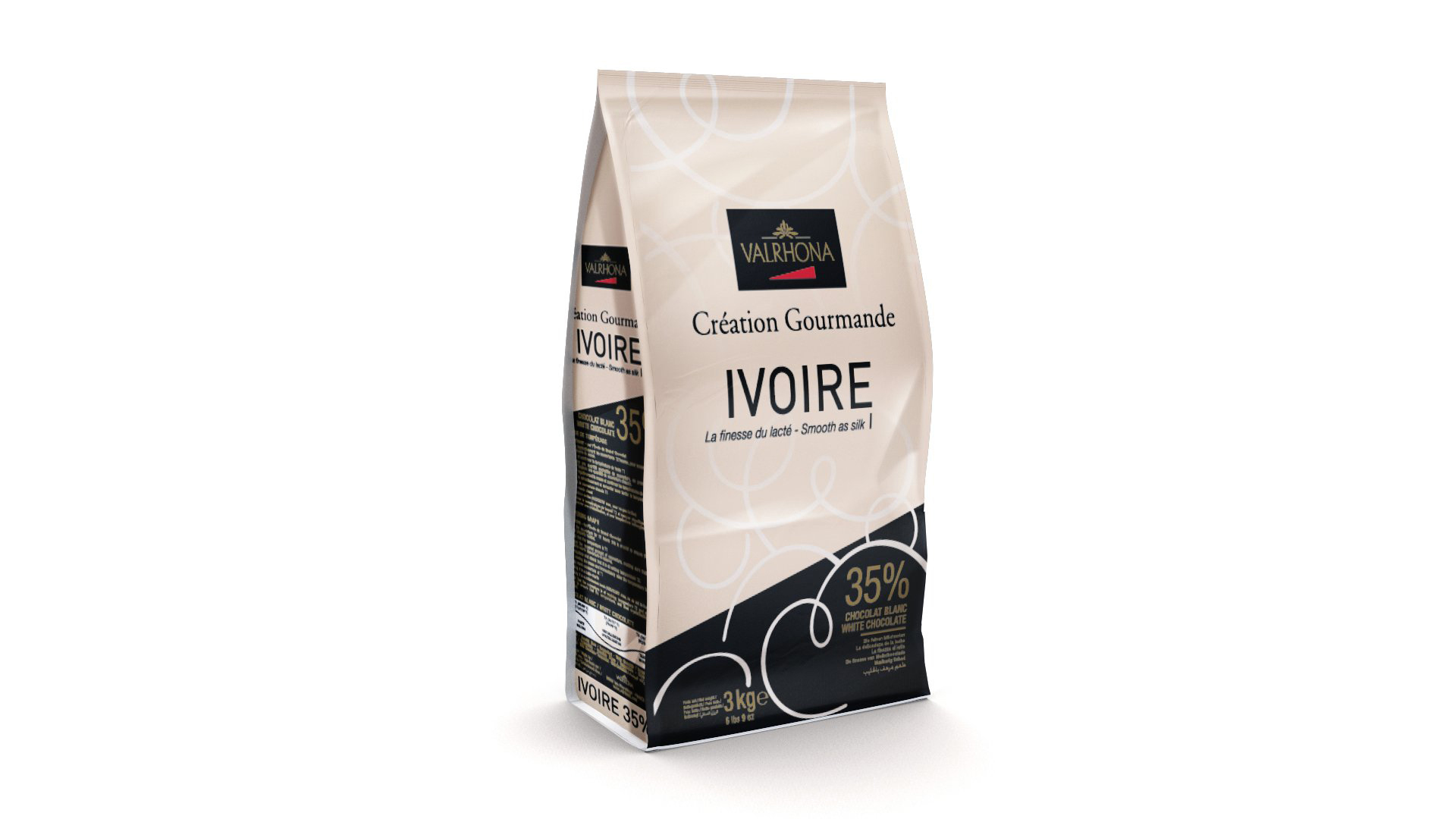 Valrhona White Chocolate Couverture Ivoire 35% Cocoa 43% Sugar 41.1% Fat  Content 21.5% Whole Milk - 3Kg - Feves